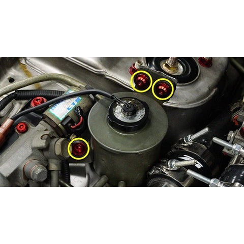 Dress Up Bolts Titanium Hardware Power Steering Reservoir Kit | 1990-1999 Nissan 300ZX (NIS-065-Ti)