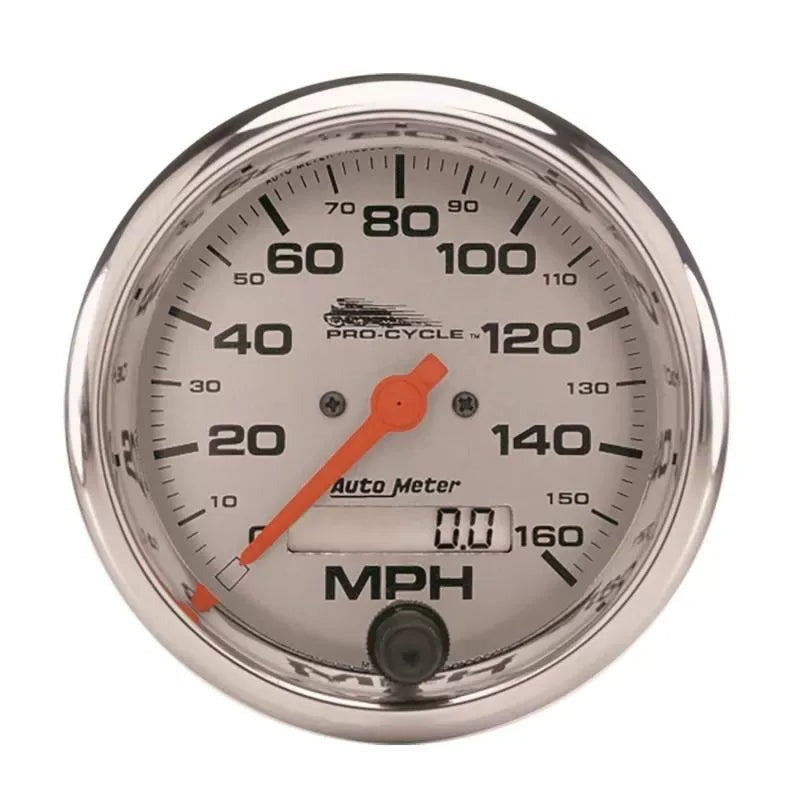 Autometer 3-3/4" 0-160 MPH PRO-CYCLE Speedometer Gauge Silver | Universal (19356)