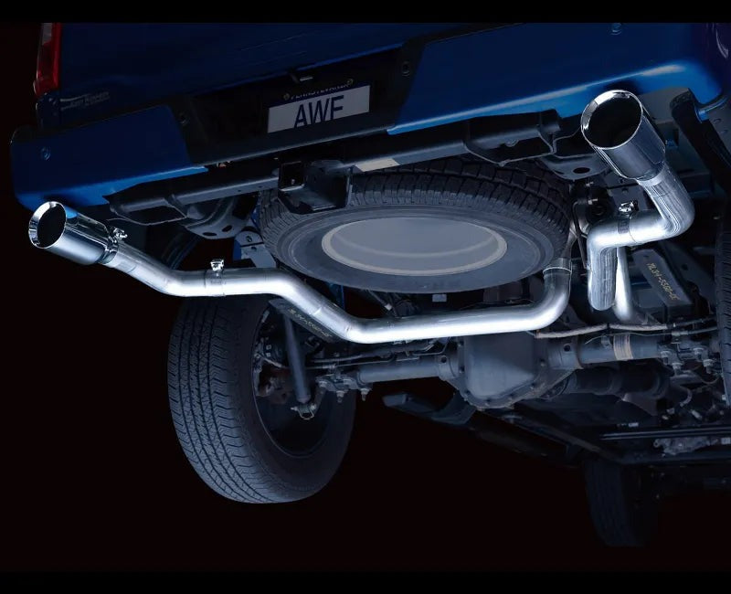 AWE 0FG Dual Split Rear Exhaust for '21+ Ford F-150 - 5" Chrome Silver Tips (3015-32105)