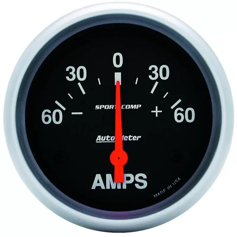 Autometer 2-5/8" 60-0-60 AMPS Ammeter Gauge SPORT-COMP | Universal (3586)