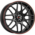 Drag Wheels DR34 Flat Black w/ Red Lip Stripe 15x7 | 4x100/4x114.3 (DR34157044073BFR1)