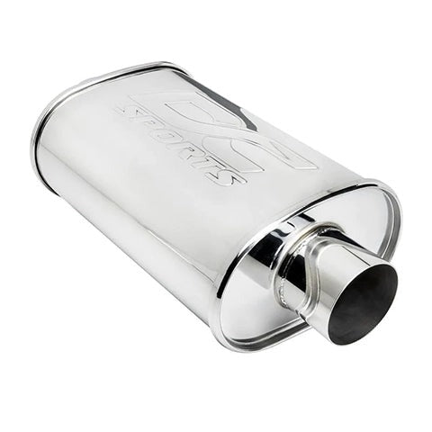 DC Sports Universal Oval Muffler - 2.5" Inlet/3.0" Outlet (DCMU-2503-ST)