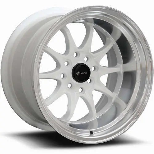 Vors Wheels TR3 White w/ Machined Lip 15x8 | 4x100/4x114.3 (TR0315808H0W)