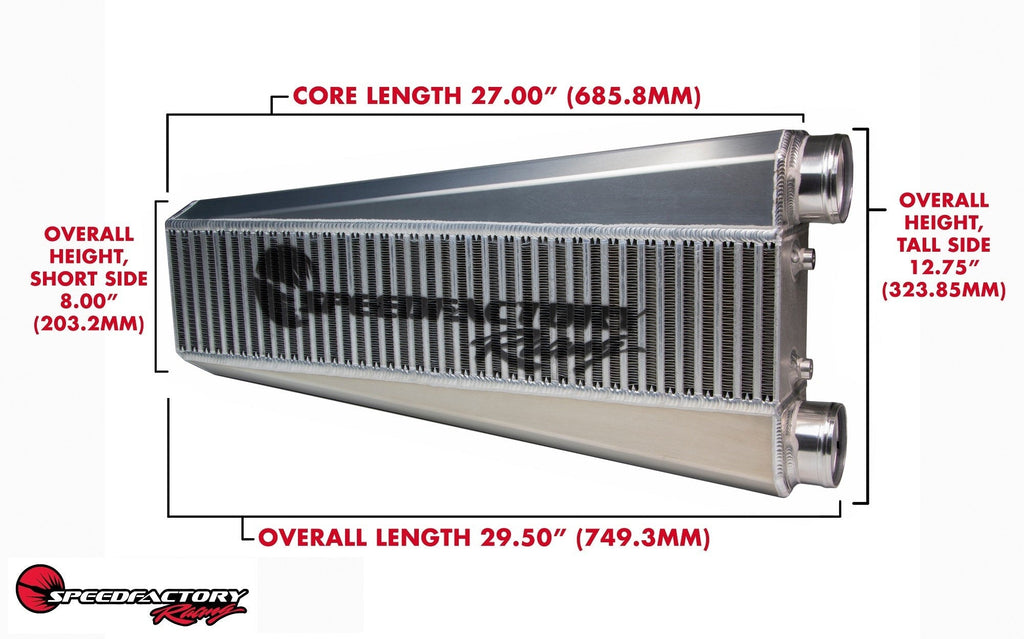 SpeedFactory Racing 1000HP K-Series Vertical Flow Intercooler Same Side Inlet/Outlet | 2002-2006 Acura RSX Type-S, 2004-2014 Acura TSX, and 2006-2015 Honda Civic Si (SF-06-098)