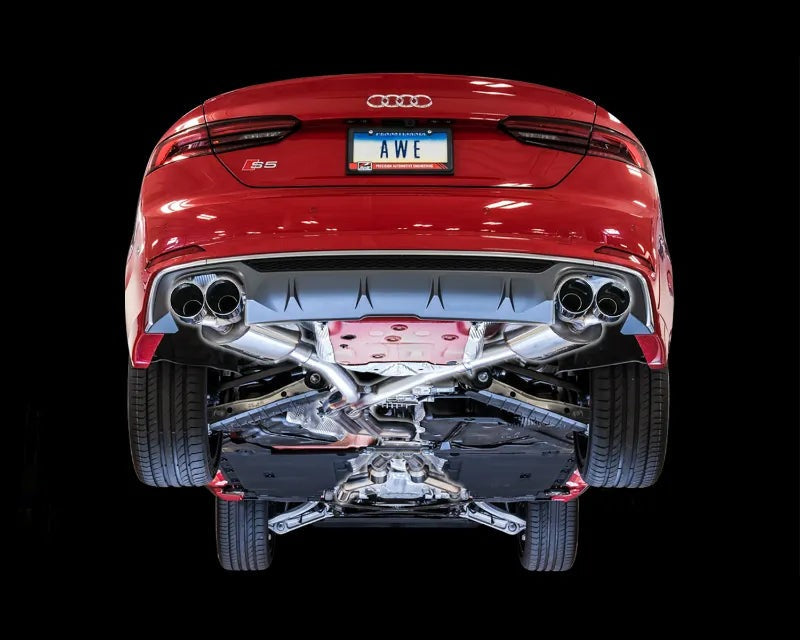 AWE Touring Edition Exhaust for Audi B9 S5 Coupe - Diamond Black 102mm Tips (3015-43092)