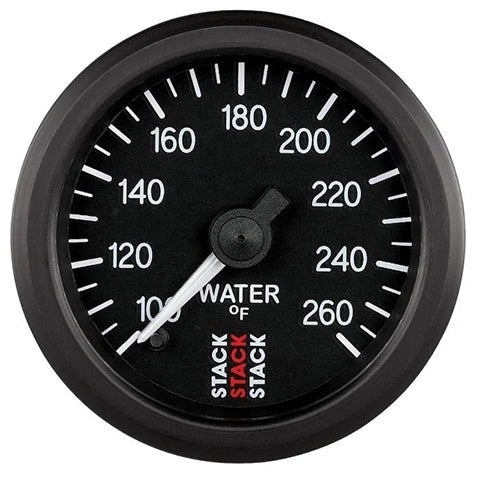 Stack 52mm 100-260 Deg F 1/8in NPTF Male Pro Stepper Motor Water Temp Gauge (ST3308C)