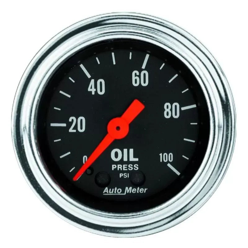 Autometer 2-1/16" 0-100 PSI Oil Pressure Gauge Traditional Chrome | Universal (2421)