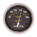 Autometer 2-5/8" 8-18V Voltmeter Gauge Marine Carbon Fiber | Universal (200757-40)