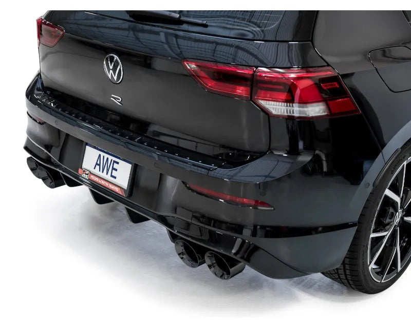 AWE Touring Edition Exhaust for Volkswagen MK8 Golf R - Diamond Black Tips (3015-43658)