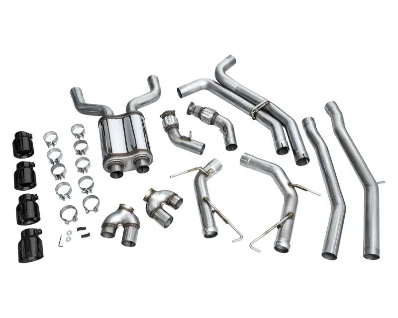 AWE Track Edition Exhaust for Audi C8 S6/S7 - Diamond Black Tips (3020-43109)