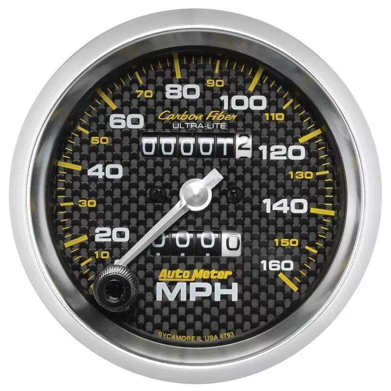 Autometer 5" 0-160 MPH Speedometer Gauge Carbon Fiber | Universal (4895)