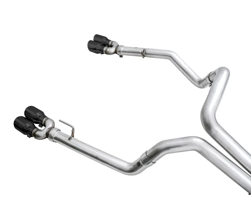 AWE 0FG Catback Split Rear Exit Exhaust for 4th Gen Silverado/Sierra 1500 6.2L (With Bumper Cutouts) - Quad Diamond Black Tips (3015-43204)