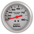 Autometer 3-3/8" 0-80 MPH Mechanical Speedometer Gauge Marine Silver ULTRA-LITE | Universal (200753-33)