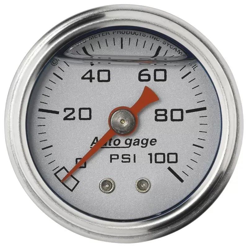 Autometer 1-1/2" 0-100 PSI Pressure Gauge Silver | Universal (2180)