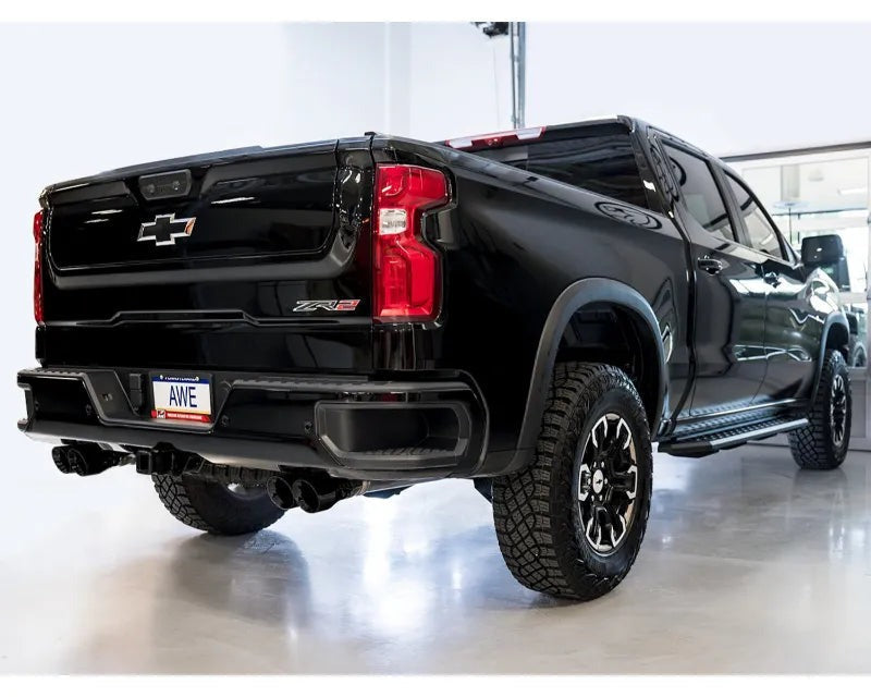 AWE 0FG Catback Exhaust for Silverado ZR2/Sierra AT4X - Quad Diamond Black Tips (3015-43284)