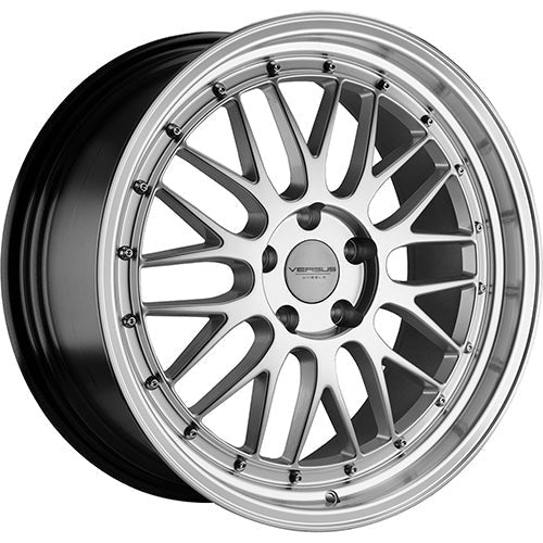 Versus Racing VS243 Silver w/Machined Lip 19x8.5 | 5x120 (VS24319855120+35SML)