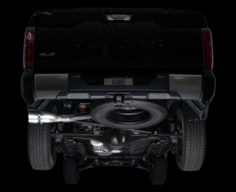 AWE 0FG Exhaust for 3rd Gen Toyota Tundra - Dual Chrome Silver Tips (3015-32063)