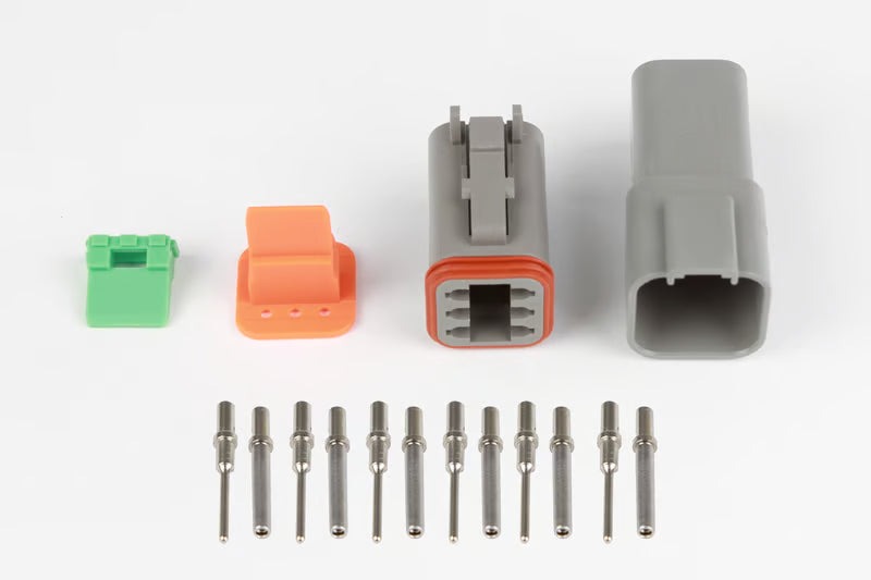 Haltech Plug And Pins Only - Matching Set Of Deutsch DT-6 Connectors (DT06-6S + DT04-6P) - ( 13 Amp) | Universal (HT-031115)