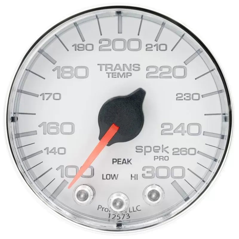 Autometer 2-1/16" 100-300 °F SPEK-PRO Transmission Temp Gauge White/Chrome | Universal (P342118)