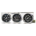 Autometer 2-5/8" 100 PSI/280 °F/16V Oil Pressure / Water Temperature / Volt Meter Gauge Console Black Dial w/Chrome Bezel | Universal (2399)