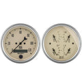 Autometer 3-3/8" 240-33 Ω Quad & Speedometer 2-Piece Gauge Kit Antique Beige | Universal (1800)