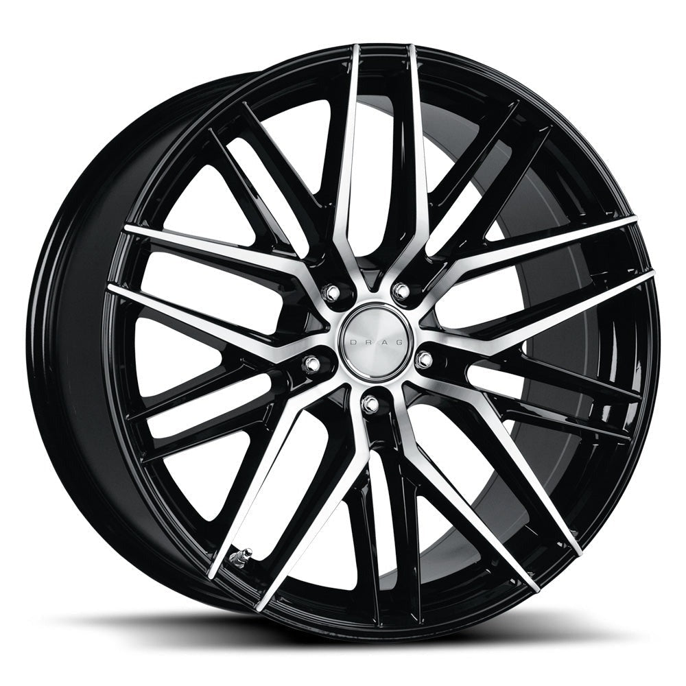 Drag Wheels DR77 Gloss Black w/ Machined Spoke Faces 17x7.5 | 5x114.3 (DR771775064073GBM)
