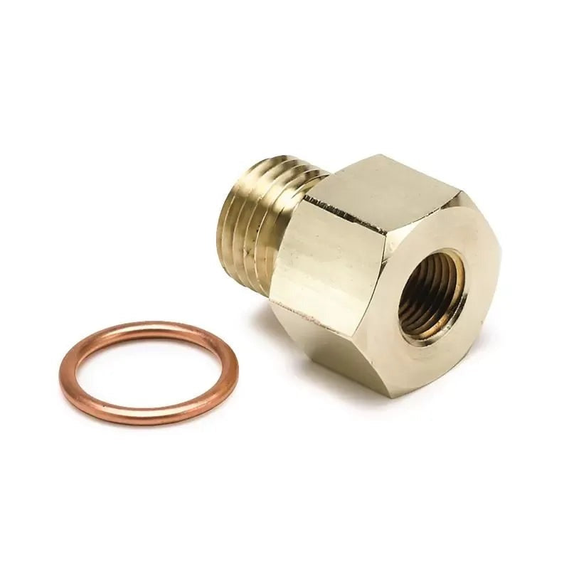 Autometer M14X1.5 MALE TO 1/8" NPTF FEMALE Adapter Fitting Brass | Universal (2267)
