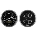 Autometer 5" 240-33 Ω Quad & Speedometer 2-Piece Gauge Kit Old Tyme Black | Universal (1703)