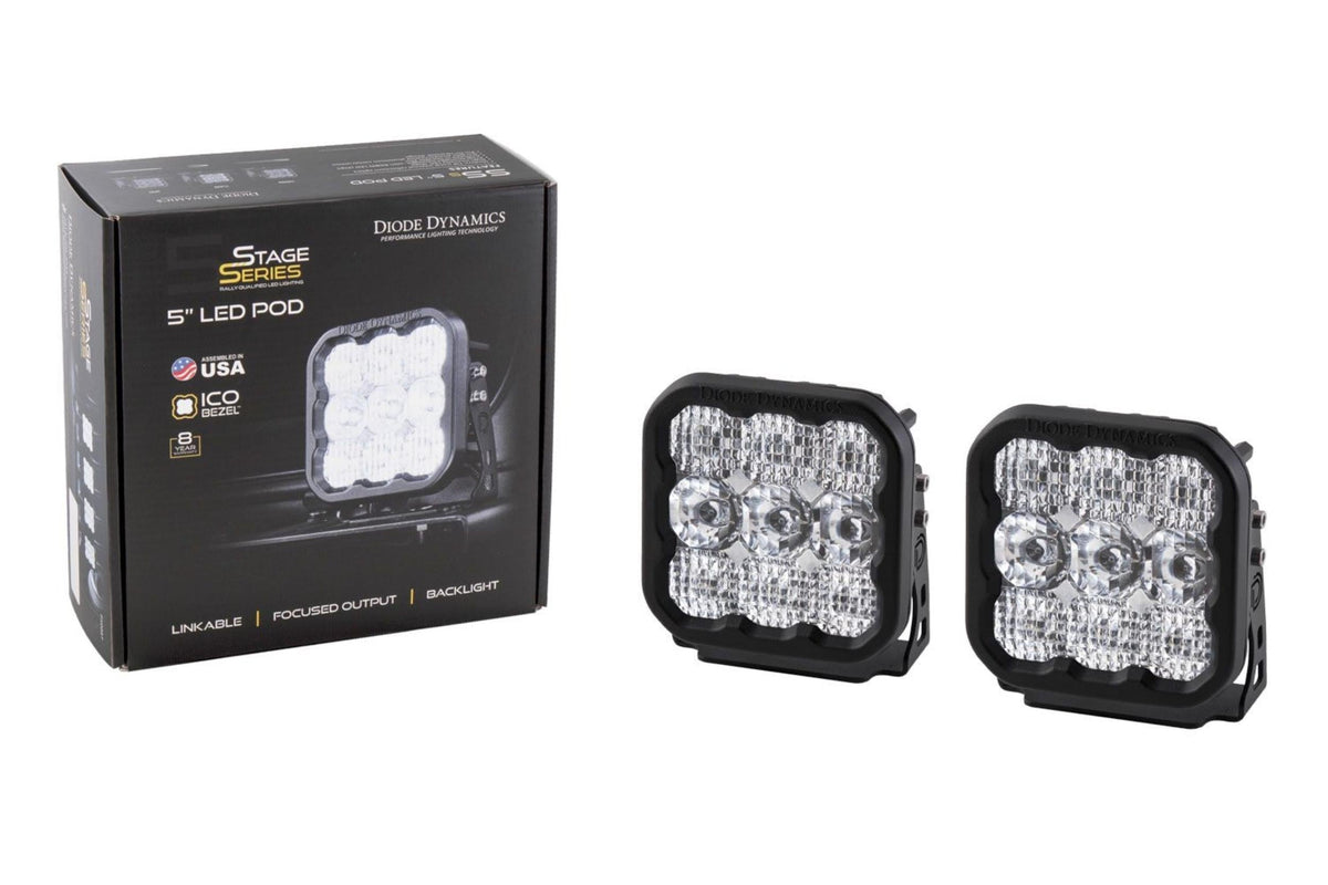 Diode Dynamics SS5 LED Pod Pro White Flood - Single | Universal (DD6776S)