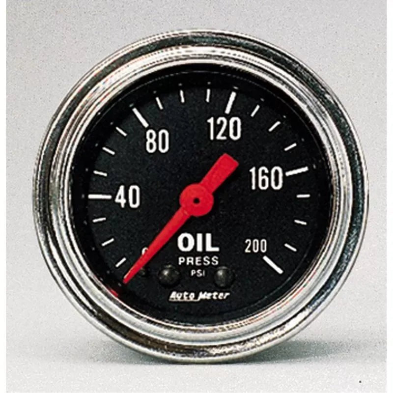 Autometer 2-1/16" 0-200 PSI Oil Pressure Gauge Traditional Chrome | Universal (2422)