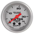 Autometer 2-1/16" 0-35 PSI Water Pressure Gauge Marine Silver ULTRA-LITE | Universal (200772-33)