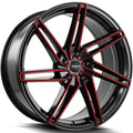 Versus Racing VS88 Black w/Red Spoke Edges 20x8.5 | 5x114.3 (VS8820855114+35BLACK/RED)
