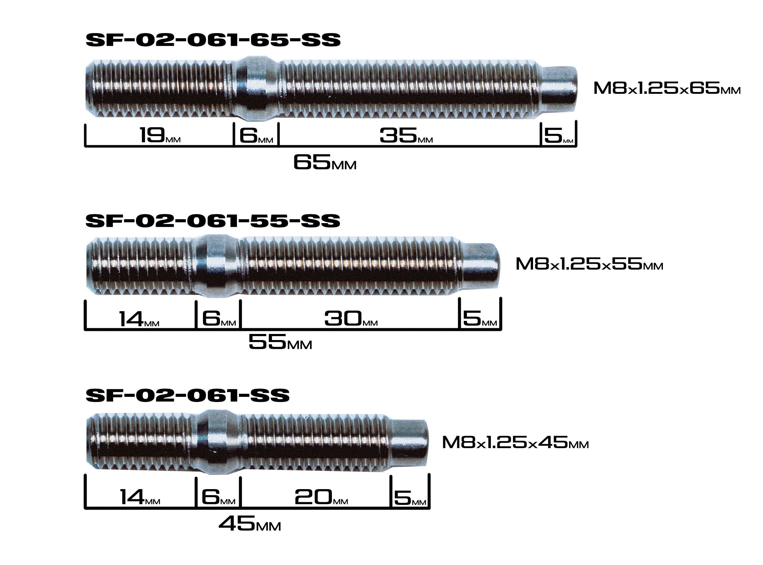 SpeedFactory Racing Honda B/D/F/H/J Stainless Steel Intake/Exhaust Manifold Stud Kits | 1990-2001 Acura Integra, 1999-2000 Honda Civic Si, and 1992-2001 Honda Prelude (SF-02-061-SS)