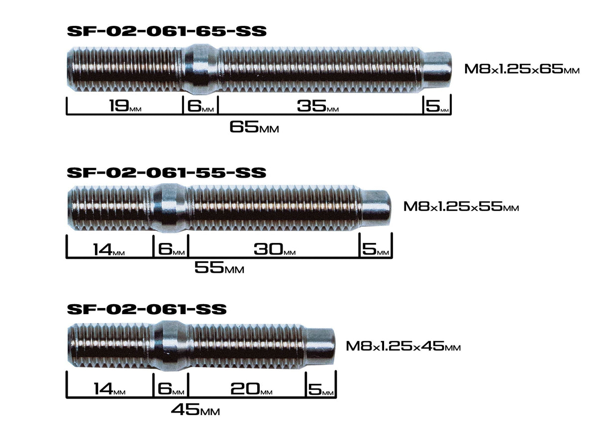 SpeedFactory Racing Honda B/D/F/H/J Stainless Steel Intake/Exhaust Manifold Stud Kits | 1990-2001 Acura Integra, 1999-2000 Honda Civic Si, and 1992-2001 Honda Prelude (SF-02-061-SS)