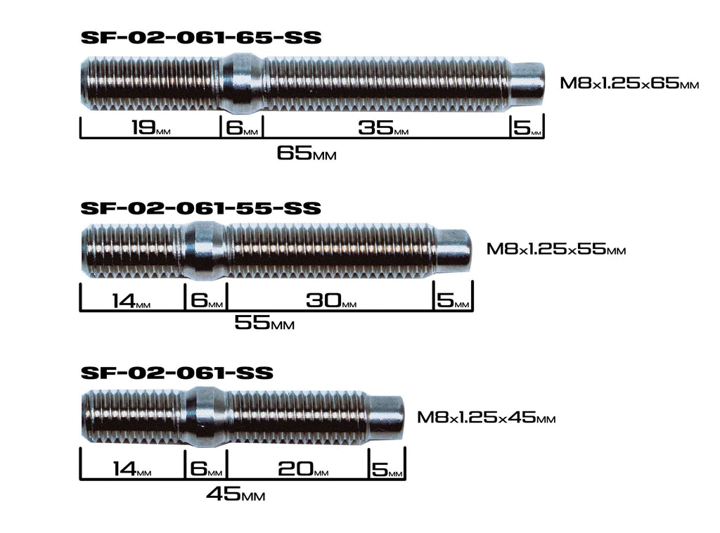 SpeedFactory Racing Honda B/D/F/H/J Stainless Steel Intake/Exhaust Manifold Stud Kits | 1990-2001 Acura Integra, 1999-2000 Honda Civic Si, and 1992-2001 Honda Prelude (SF-02-061-SS)