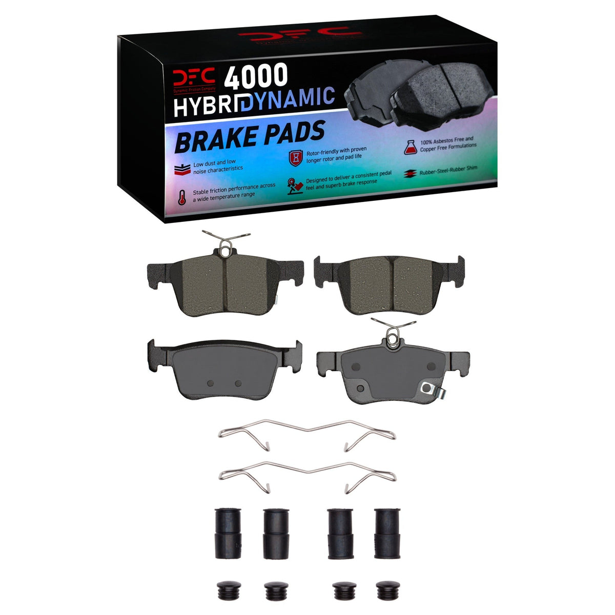 DFC Rear 4000 HybriDynamic Brake Pads and Hardware Kit | Multiple Honda/Acura Fitments (4000-1878-01)
