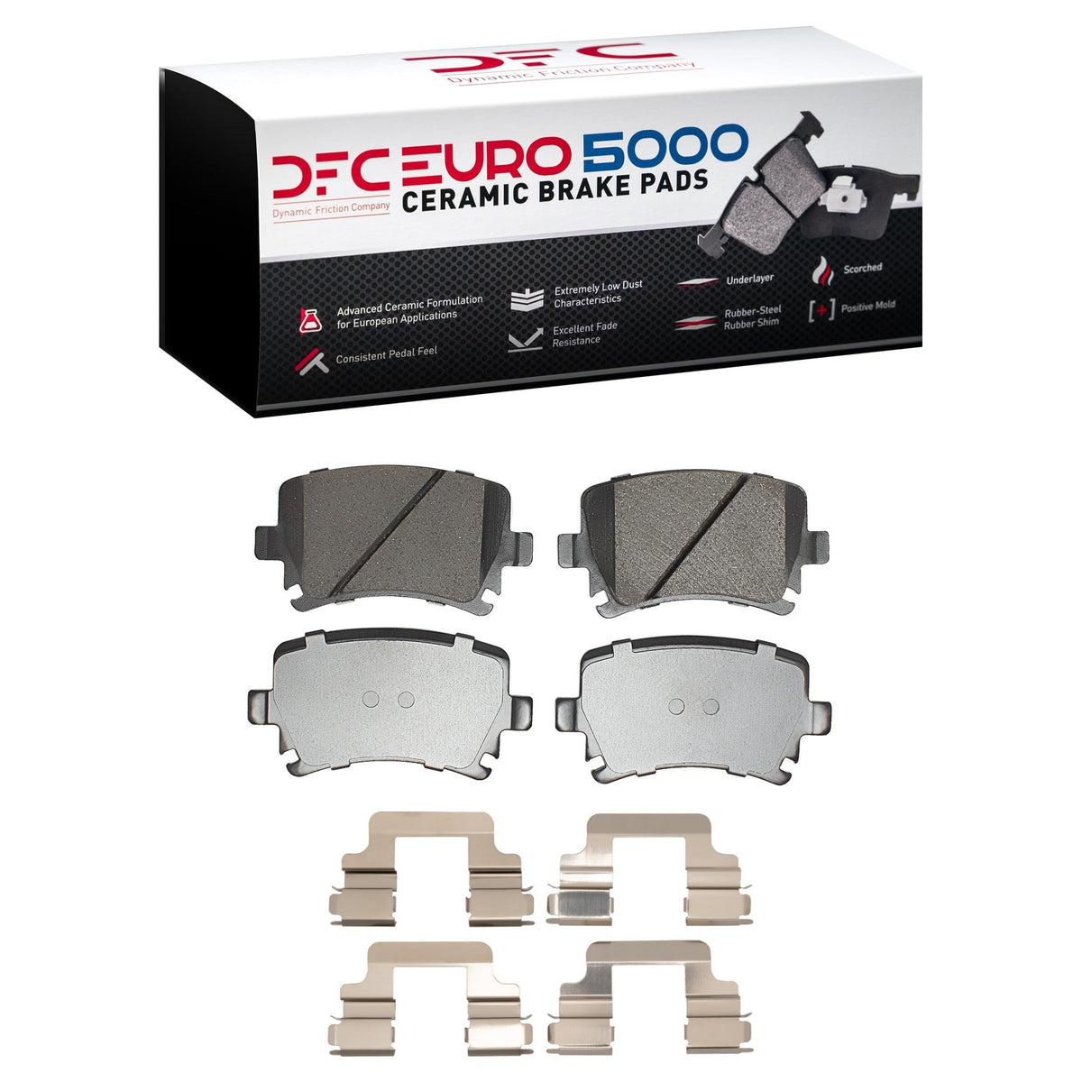 DFC EURO 5000 Rear Brake Pads & Hardware | Multiple VW/Audi Fitments (1600-1108-02)