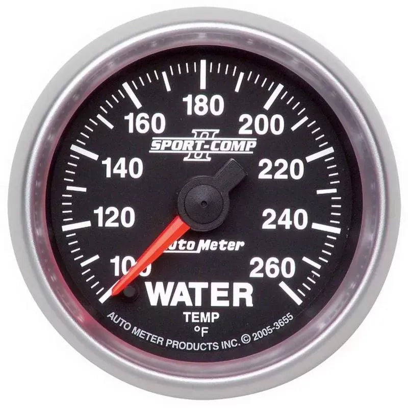 Autometer 2-1/16" 100-260 °F Water Temperature Gauge SPORT-COMP II | Universal (3655)