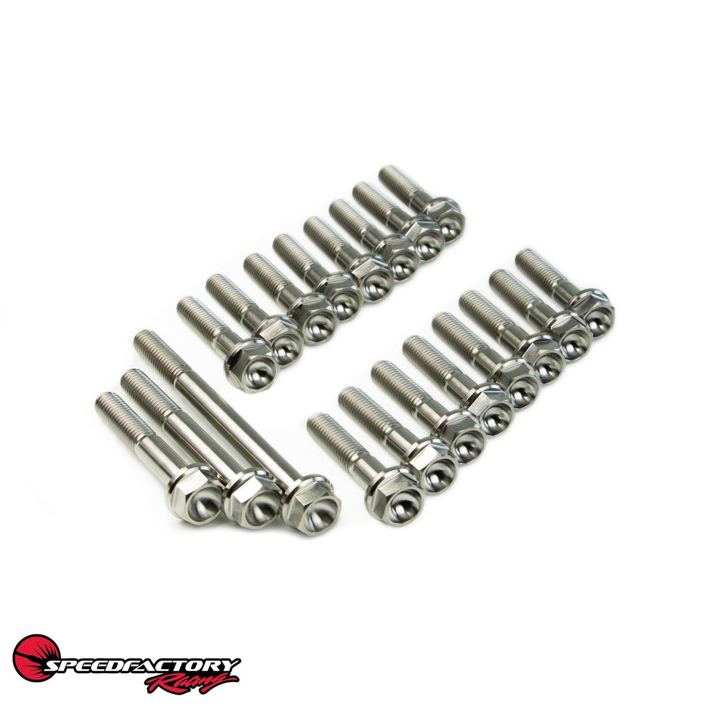 SpeedFactory Racing Titanium Transmission Case Bolt Kit | 1990-2001 Acura Integra, 1988-2005 Honda Civic, and 2002-2006 Acura RSX Type-S (SF-02-075-D15/D16)