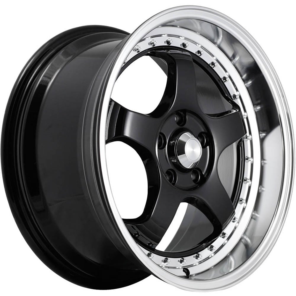 Konig SSM Gloss Black w/ Machined Lip 18x9 | 5x100 (SS89510425)
