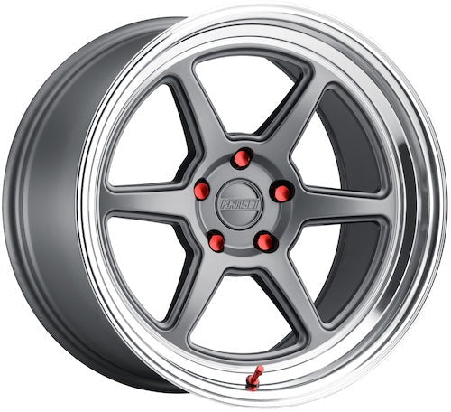 Kansei Wheels Roku Matte Gray w/ Machined Lip 18x9 | 5x114.3 (K14G-189012+12)