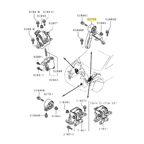 Mitsubishi OEM Rear Engine Mount | 2008-2015 Mitsubishi Evo X GSR (1092A067)