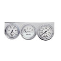 Autometer 2-5/8" 100 PSI/280 °F/16V Oil Pressure / Water Temperature / Volt Meter Gauge Console White Dial w/Chrome Bezel | Universal (2329)