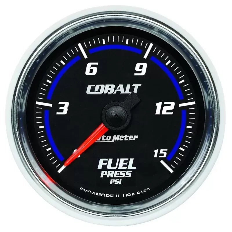 Autometer 2-1/16" 0-15 PSI Fuel Pressure Gauge Cobalt | Universal (6162)