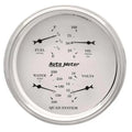 Autometer 5" 100 PSI/100-250 °F/8-18V/240-33 Ω Quad Gauge Old Tyme White | Universal (1610)