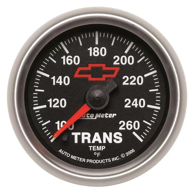 Autometer 2-1/16" 100-260 °F Transmission Temp Gauge CHEVY Red BOWTIE | Universal (3657-00406)