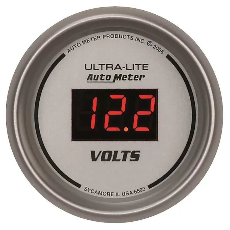 Autometer 2-1/16" 8-18V Voltmeter Gauge ULTRA-LITE Digital | Universal (6593)