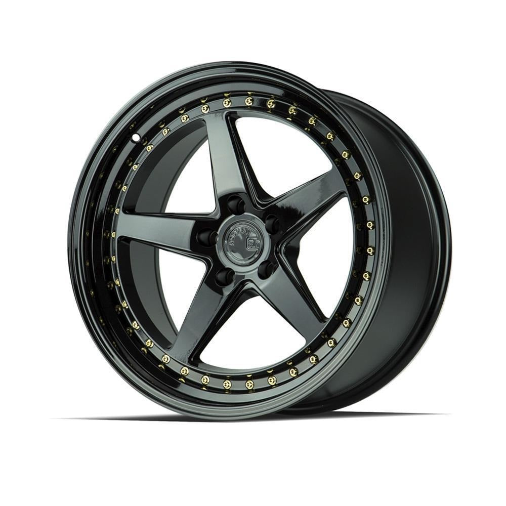 AodHan Wheels DS05 Gloss Black w/ Gold Rivets 18x9.5 | 5x114.3 (DS51895511430GB)