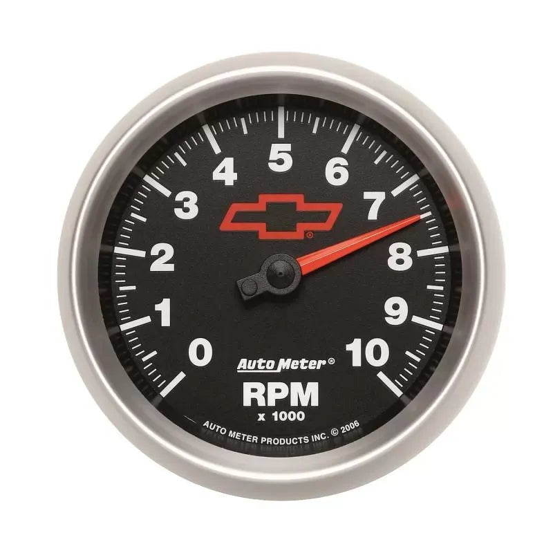Autometer 3-3/8" 0-10000 RPM Tachometer Gauge CHEVY Red BOWTIE | Universal (3697-00406)