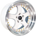 MST Wheels MT07 White w/ Machined Lip and Gold Rivets 17x9 | 5x114.3 (07-7965-20-WTGL)